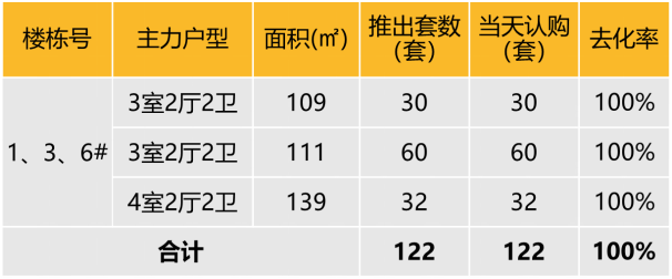 本次推出户型面积情况