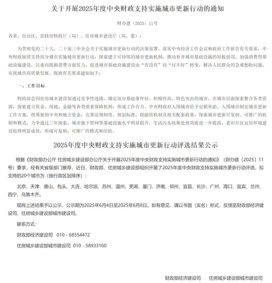 中央财政补助再发力:高维度政策推动城市更新高质量发展